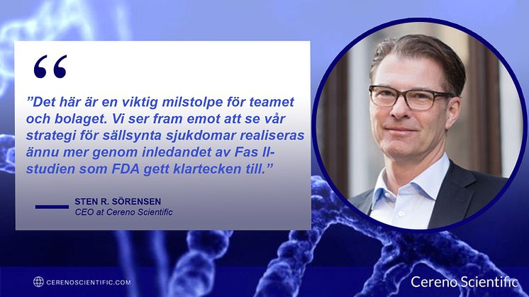 Cereno Scientific erhåller IND-godkännande från FDA att inleda en Fas II-studie med läkemedelskandidaten CS1 för PAH