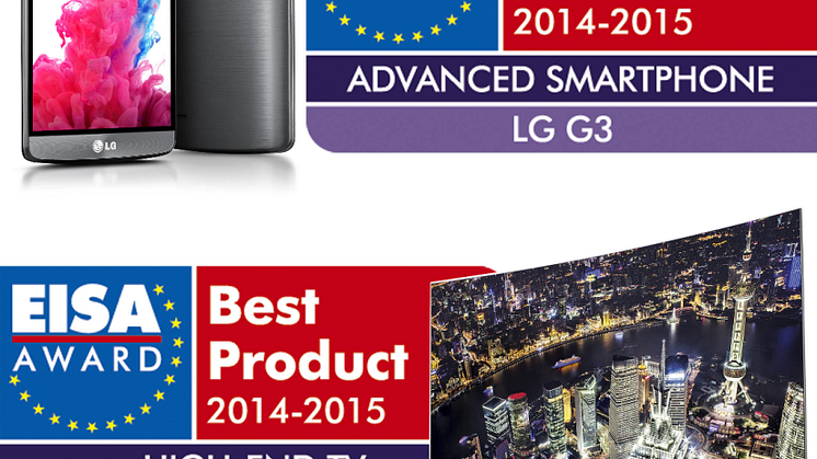 EISA PALKITSI LG:N OLED-TV:N KOLMANTENA VUONNA PERÄKKÄIN – LG G3 ON ”ADVANCED SMARTPHONE 2014–2015”
