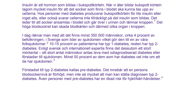 Faktablad diabetes