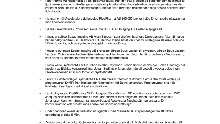 Accelerator: delårsrapport jan-sept