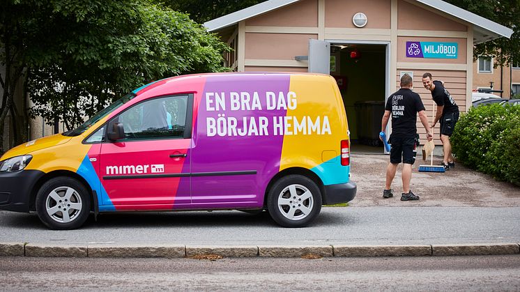 En av Mimers tjänstebilar. Just denna drivs av biogas.