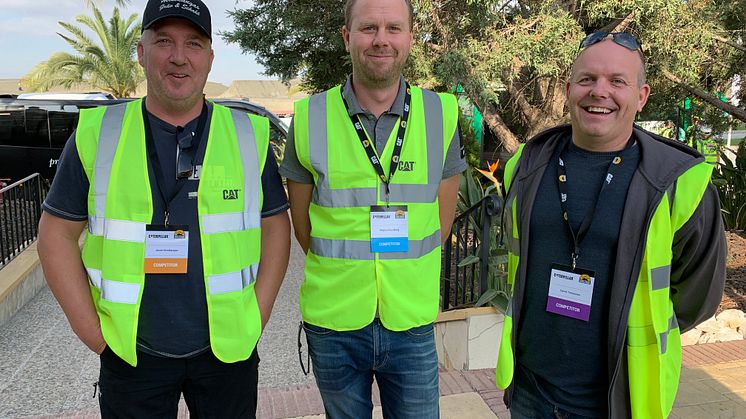Svenska förarteamet i Caterpillar Operator Challenge 2019.