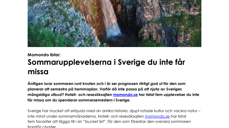 Sommarupplevelserna i Sverige du inte får missa