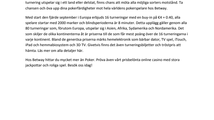 Spela online poker över hela världen på 80 dagar