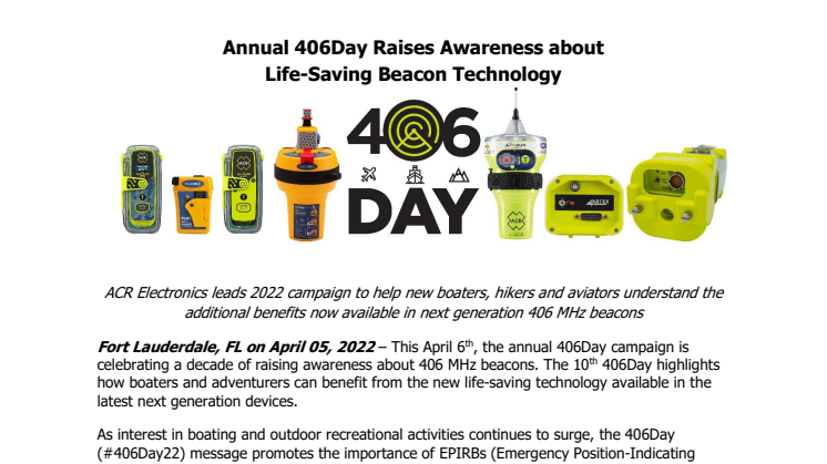 April 5 2022 - Annual 406Day Raises Awareness about Life-Saving Beacon Technology.pdf