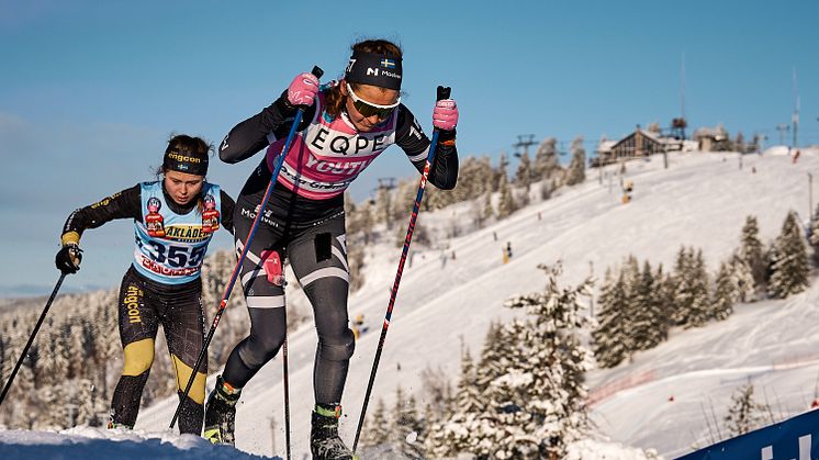 Fantastiska väderförhållanden under Ski Classic Pro Tour i Orsa Grönklitt 2023. 