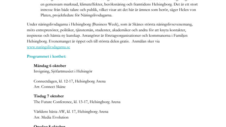 Fasta förbindelser i fokus på Näringslivsdagarna i Helsingborg