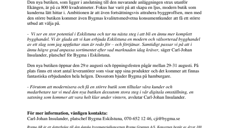 Bygmas storsatsning i Eskilstuna – nu öppnar den nya byggbutiken