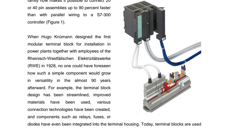 System cabling meets terminal block- High-performance plug & play connection reduces costs and errors