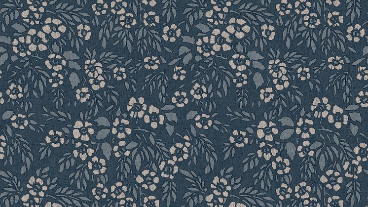 RUSTA_2022_S3_Tapetti Boutique Handprinted flowers Blue_29,90e_UUTUUS