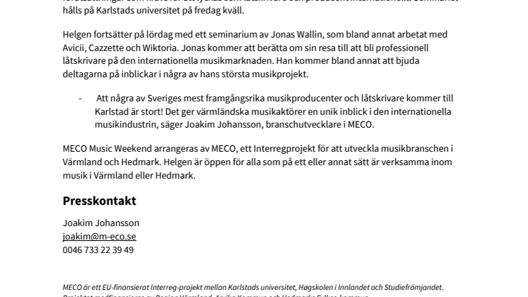 Framgångsrika musikproducenter på besök i Karlstad