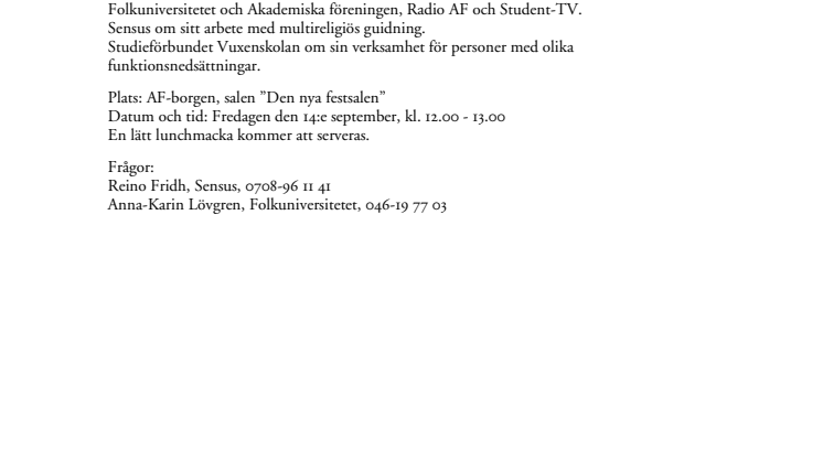 Studieförbunden i Lund bjuder beslutsfattare till möte