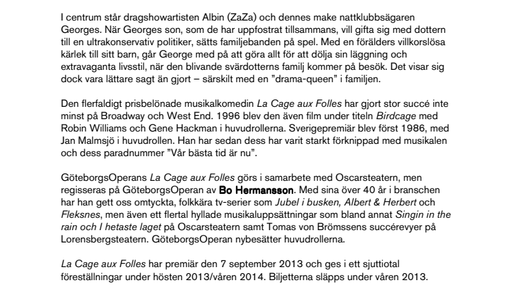 La Cage aux Folles på GöteborgsOperan 