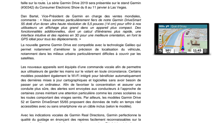 Nouvelle gamme de GPS auto pour Garmin