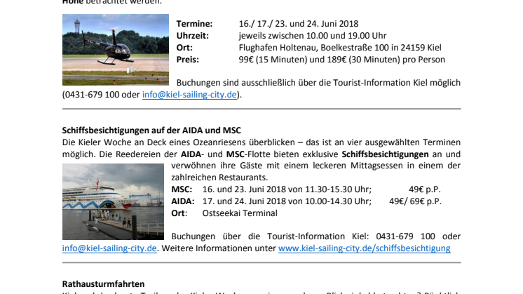 Kieler Woche auf besondere Weise erleben