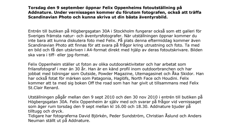 Fotografier av Felix Oppenheim på Addnature