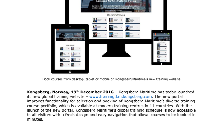 Kongsberg Maritime: Kongsberg Maritime Launches New Training Portal