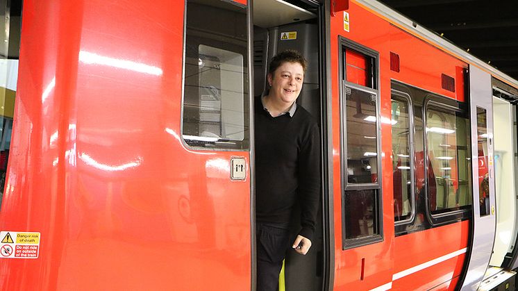 Gatwick Express driver Levi Harley arrives with a smile at London Victoria