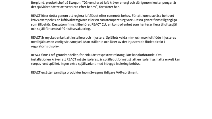 REACT – Ett enkelt sätt att spara energi
