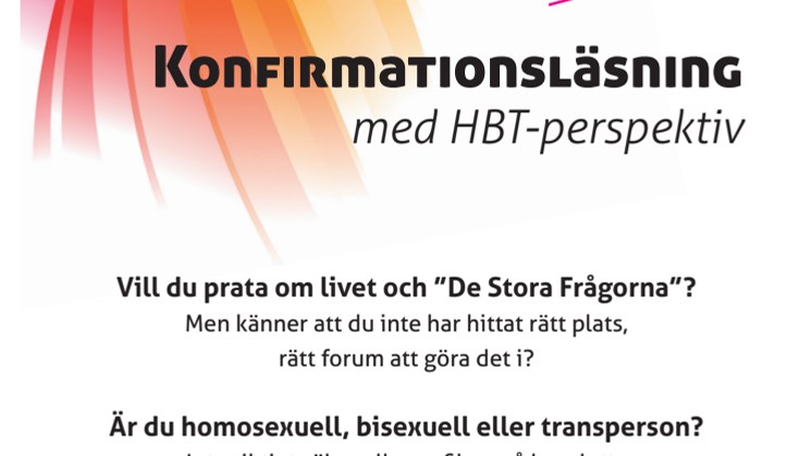 Inbjudan till konfirmationläsning med HBT-perspektiv
