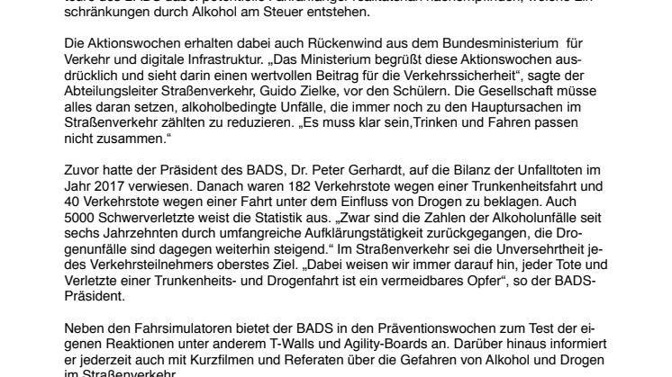 „Erfahren, wie Alkohol wirkt“  in Berlin gestartet