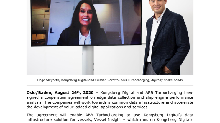 KONGSBERG and ABB announce digitalization collaboration on edge data collection
