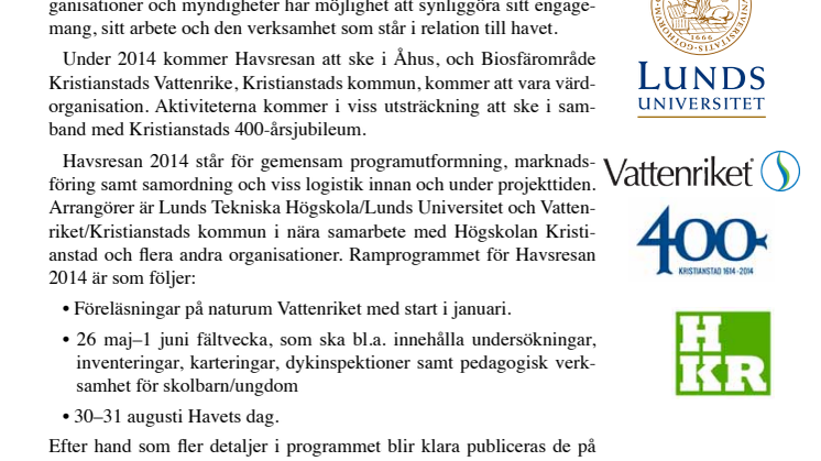 Havsresan inbjudan