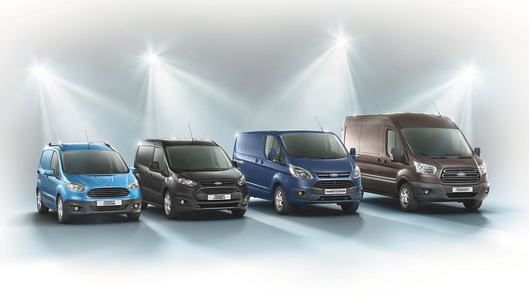 Ford Transit Courier, Ford Transit Connect, Ford Transit Custom og 2-tonns Ford Transit