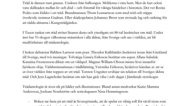 Stjärnspäckad trädantologi hyllar skogen