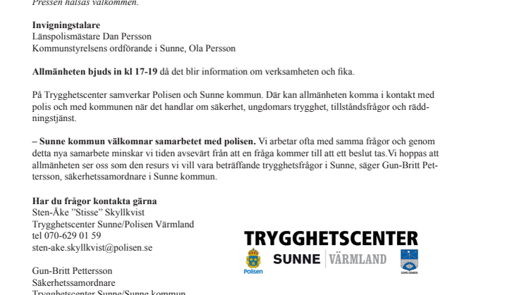 Trygghetscenter Sunne ska ge tryggare vardag