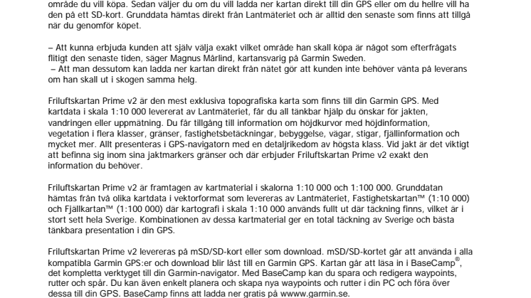 Friluftskartan™ Prime v2 Garmins mest exklusiva topografiska karta i nytt format