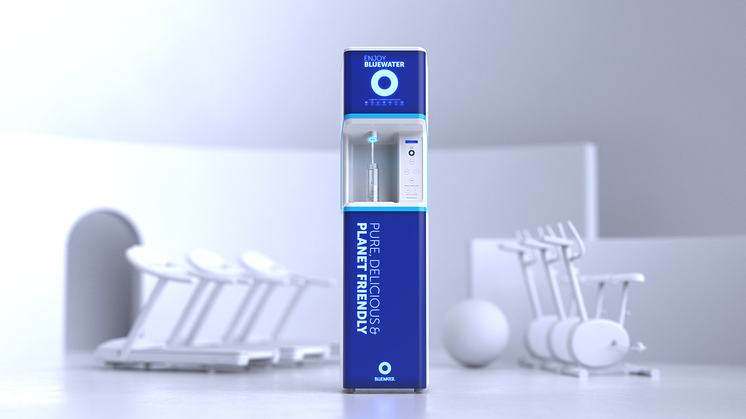 A Bluewater Flow dispenser for gym, hotel, school and other environments, newly launched in Europe and the UK, provides great tasting water as pure as nature intended