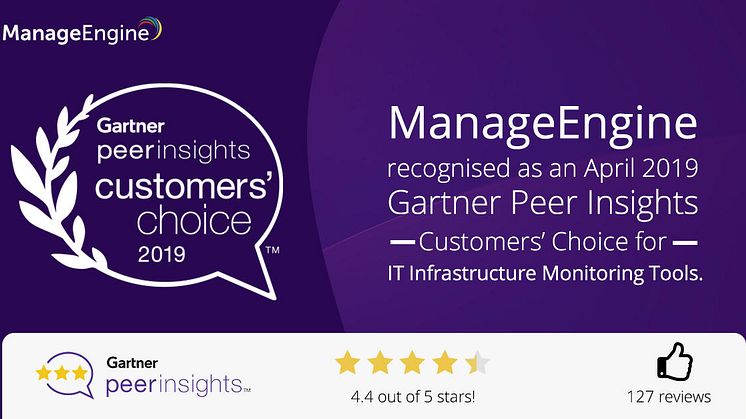 OpManager har utsetts till Gartner Peer Insights Customers’ Choice 2019