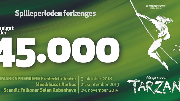 Disneys Musical TARZAN sætter ny forsalgsrekord for en Disney-musical på Fredericia Teater – og forlænges yderligere en uge