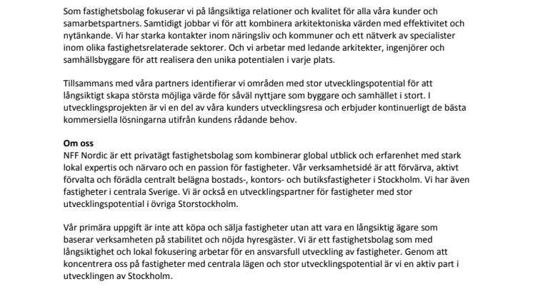 NFF Nordic bygger för framtiden