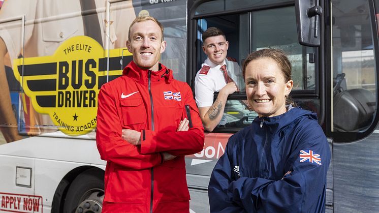 Go North East’s Elite Drivers ready to transport Elite Athletes Calum Johnson and Aly Dixon to the Great North Run