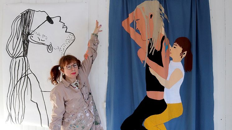 Catti Brandelius utställning "365 porträtt av Jari" visas på Halmstads konsthall