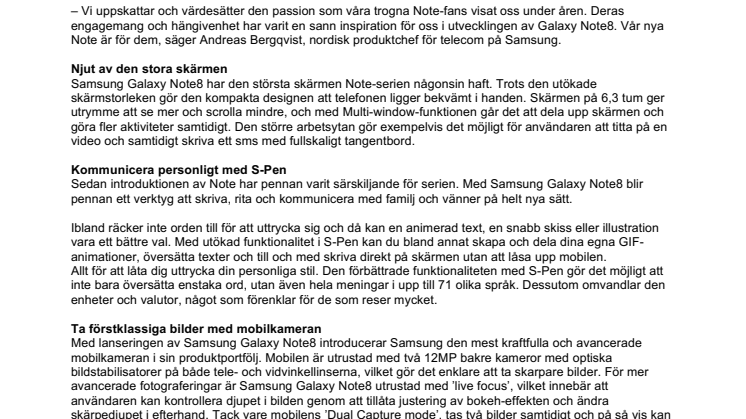 Gör storverk med Samsung Galaxy Note8
