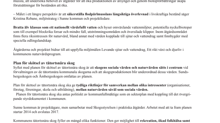 Naturvårdsprojekt för att nå miljömål i Sunne kommun