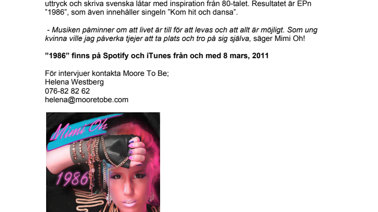 Mimi Oh debuterar med singel och EP