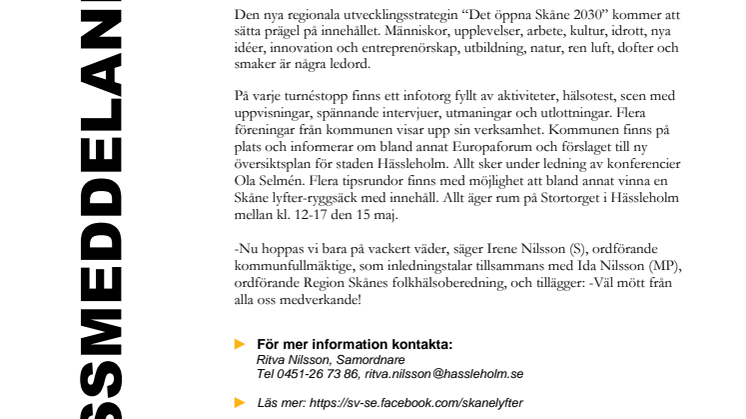 Skåne lyfter - i Hässleholm den 15 maj!