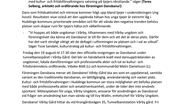 Unik plats för dans utomhus invigs i Vårby Gård 