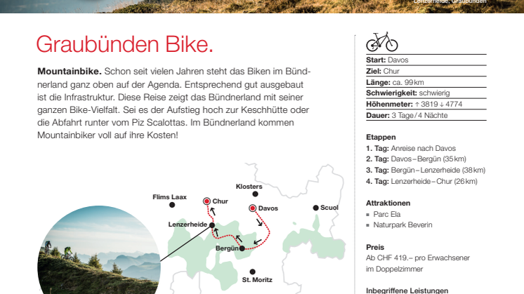 Fact Sheet: Top Cycling Tour Graubünden Bike