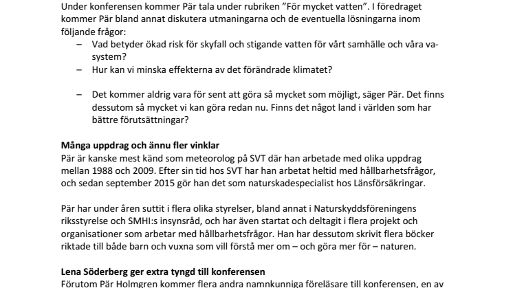 Pär Holmgren föreläser på Vatten Avlopp Kretslopp 2018