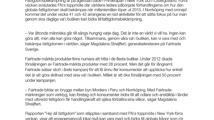 Fairtrade Fokus 2013 - Det här händer i Östergötland