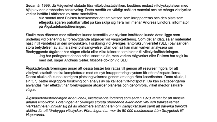 Systemfel bland viltolyckorna
