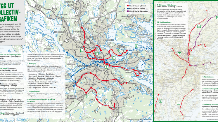 Så vill MP bygga ut kollektivtrafiken i Stockholm (karta)