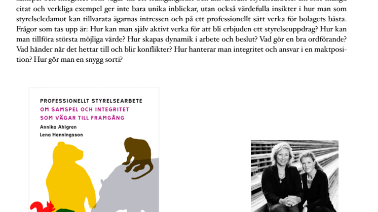 Följ med in i bolagens styrelserum! Ny bok om professionellt styrelsearbete