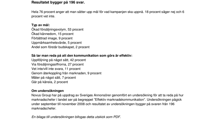 Ökad försäljningsvolym - vanligaste målet