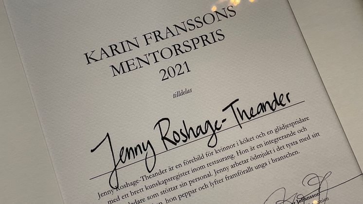 Jenny Roshage-Theander motivering